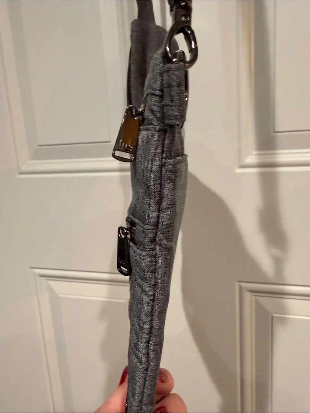LUG Skipper Quilted Grey Crossbody Shoulder Bag